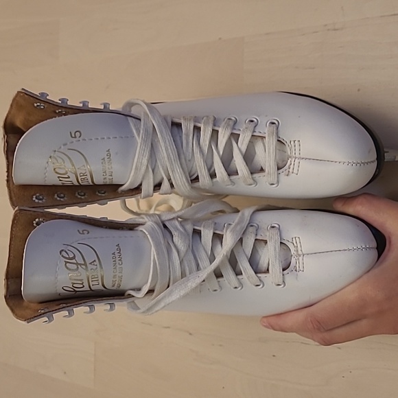 NWOT VTG Lange Libra White Leather Womens Iceskates/Figureskates - Picture 13 of 17